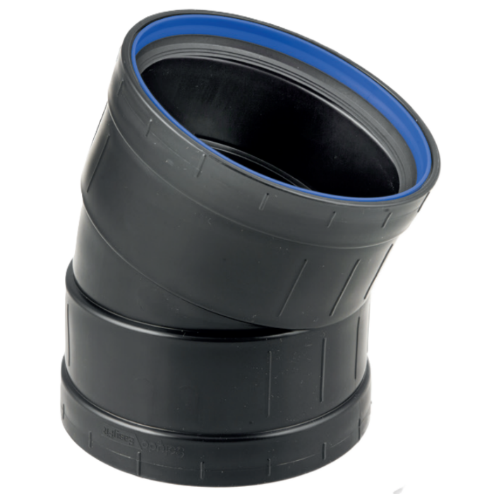 PP bocht 22.5° 2 x manchet 90 mm PP bocht 22.5° 2 x manchet 90 mm