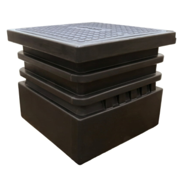 PE aardinbouwbak 915 x 915 x 780 mm incl. deksel